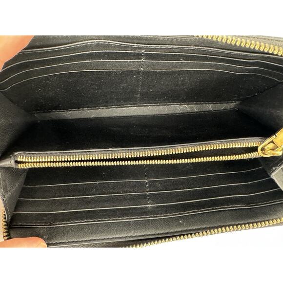 Balmain Embossed Leather Wallet in Black with Gold Hardware B-9 - Picture 6 of 16